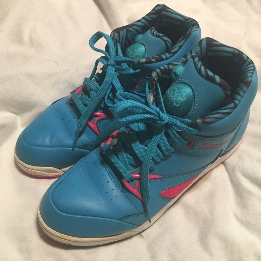 2013 Reebok Pump Aerobic Hexalite Sneakers Blue/Pink Size7.5 Read Description - Picture 4 of 16